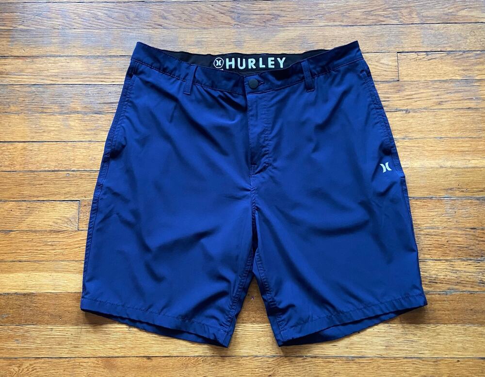 HURLEY Navy Hybrid Walking Shorts Mens sz 38 (actual sz 36)